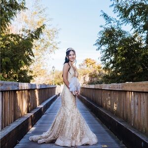 Elegant Gold Sequin Gown